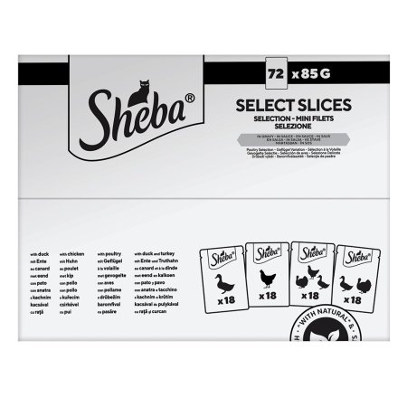 Sheba vrecko Hydinový výber 72 x 85 g