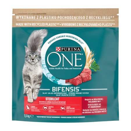 Purina One Sterilcat s hovädzím a pšenicou 1,5 kg