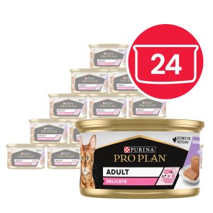 Pro Plan Cat Delicate morka kúsky v paštéte 24 × 85 g