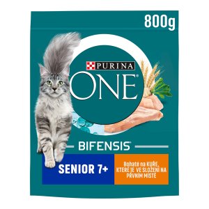 Purina One Bifensis Senior 7+ s kuraťom a celozrnnými obilninami 800 g