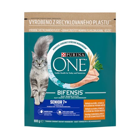 Purina One Bifensis Senior 7+ s kuraťom a celozrnnými obilninami 800 g