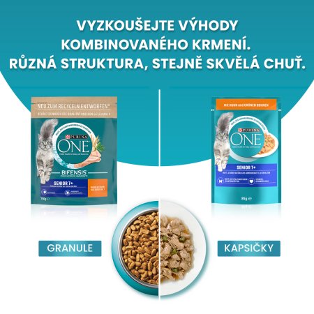 Purina One Bifensis Senior 7+ s kuraťom a celozrnnými obilninami 800 g