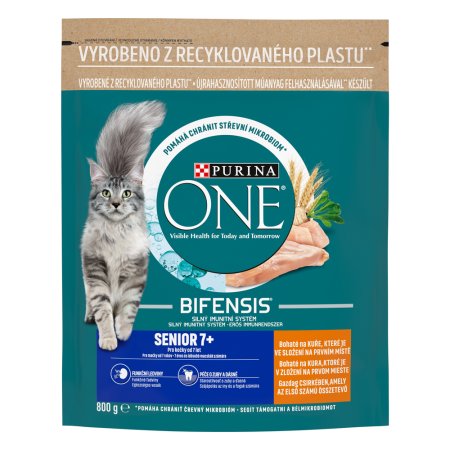 Purina One Bifensis Senior 7+ s kuraťom a celozrnnými obilninami 800 g