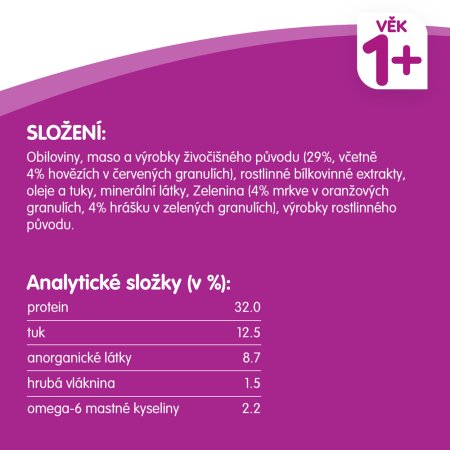 WHISKAS granule s hovädzím 1,4 kg