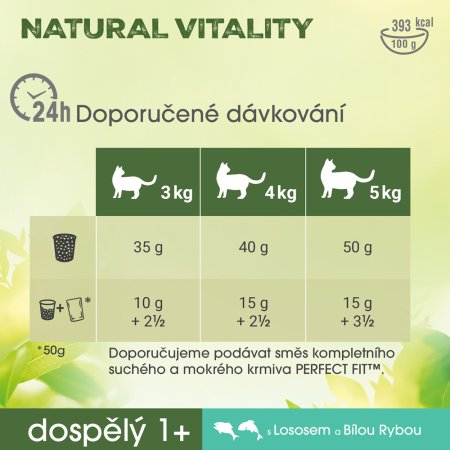 PERFECT FIT granule pre mačky Vital & Nature Adult s lososom 650 g