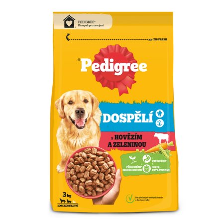 Pedigree granule Adult s hovädzím a zeleninou 3 kg