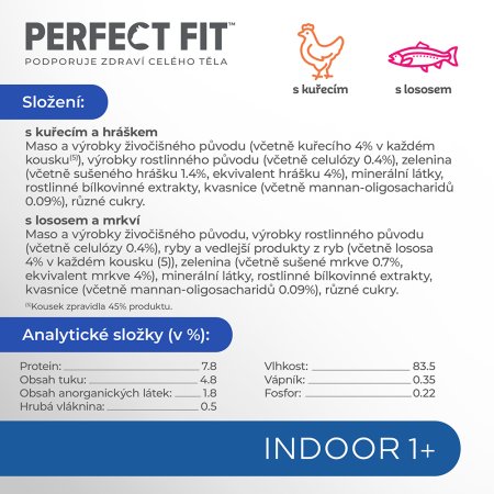 PERFECT FIT vrecko Indoor kura a losos 4 x 85 g