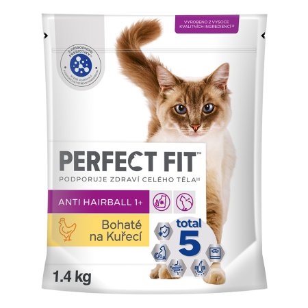 PERFECT FIT granule pre mačky Anti-hairball s kuracím 1,4 kg