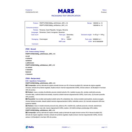 PERFECT FIT vrecko Sensitive kura a losos 4 x 85 g