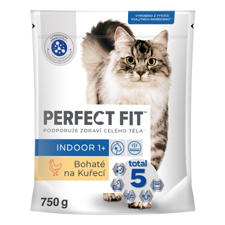 PERFECT FIT granule pre mačky Indoor s kuracím 750 g