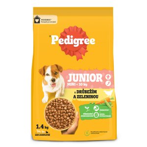 Pedigree granule Mini Junior hydinová so zeleninou 1,4 kg