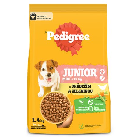 Pedigree granule Mini Junior hydinová so zeleninou 1,4 kg