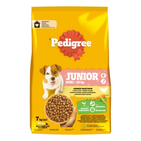 Pedigree granule Mini Junior hydinová so zeleninou 7 kg