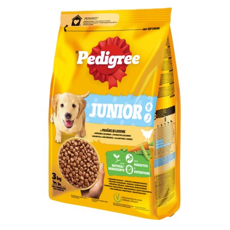 Pedigree granule M/L Junior hydinová so zeleninou 3 kg