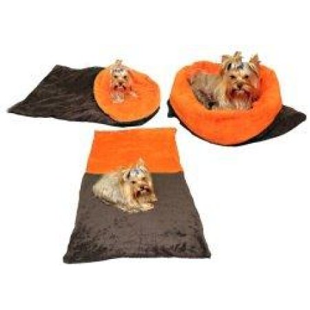Pelech pre psov XL - tmavo šedá/oranžová