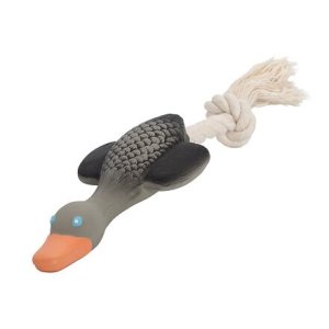 Divoká hus MINI s bavlneným lanom, so zvukom, 22cm, šedá, ružová, HipHop