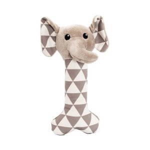 Plátená kosť s hlavou slona, so zvukom, 24 cm, krémová/sivá, HipHop