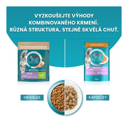 Purina One Bifensis Sensitive s morkou a ryžou 800 g