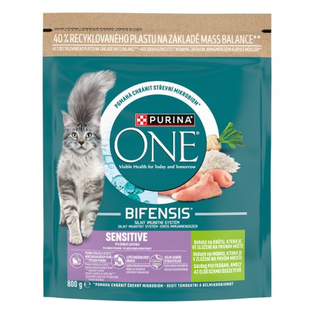 Purina One Bifensis Sensitive s morkou a ryžou 800 g