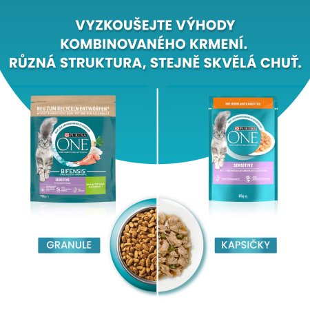 Purina One Bifensis Sensitive s morkou a ryžou 800 g