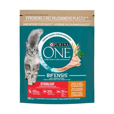 Purina One Bifensis Sterilcat s kuraťom a pšenicou 800 g
