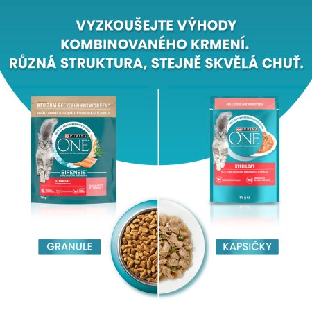 Purina One Bifensis Sterilcat s kuraťom a pšenicou 800 g