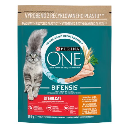 Purina One Bifensis Sterilcat s kuraťom a pšenicou 800 g