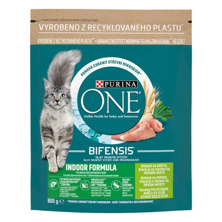 Purina One Bifensis Indoor s morkou a celozrnnými obilninami 800 g