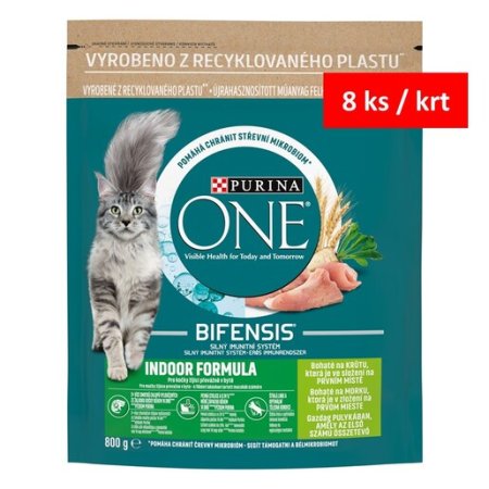 Purina One Bifensis Indoor s morkou a celozrnnými obilninami 800 g