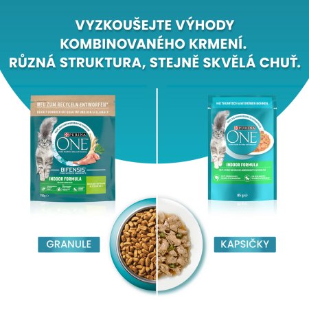 Purina One Bifensis Indoor s morkou a celozrnnými obilninami 800 g