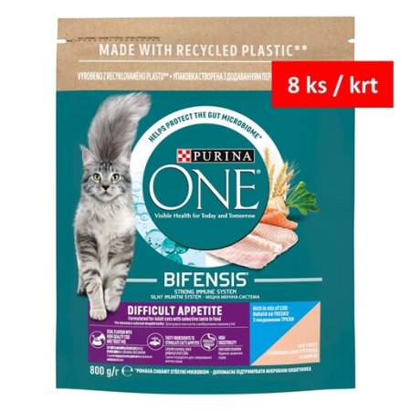 Purina One Bifensis Difficult Appetite s treskou a pstruhom 800 g