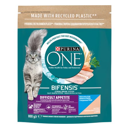Purina One Bifensis Difficult Appetite s treskou a pstruhom 800 g