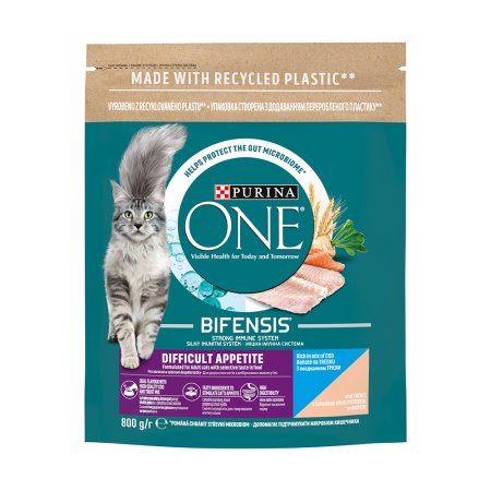 Purina One Bifensis Difficult Appetite s treskou a pstruhom 800 g