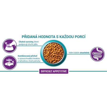 Purina One Bifensis Difficult Appetite s treskou a pstruhom 800 g