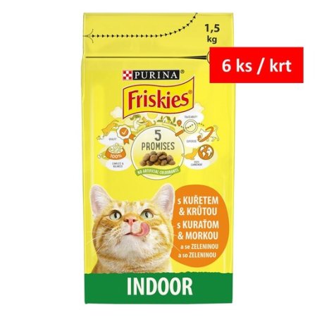 Friskies Indoor Cats kura so zeleninou 1,5 kg