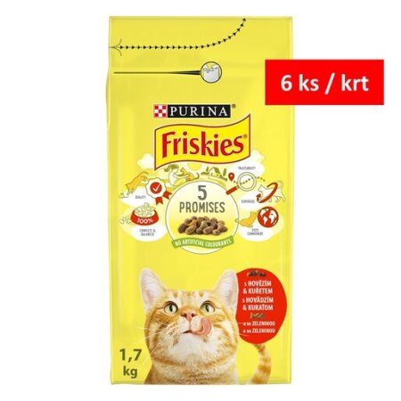 Friskies s hovädzím, kuraťom a pridanou zeleninou 1,7 kg