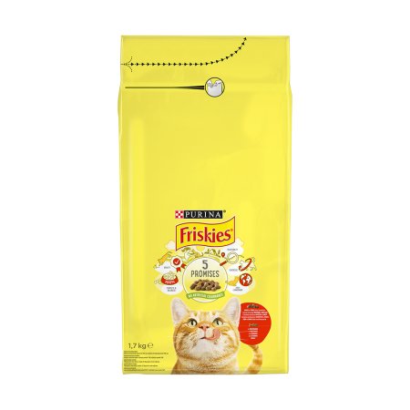 Friskies s hovädzím, kuraťom a pridanou zeleninou 1,7 kg