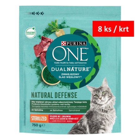 Purina One Dual Nature Sterilized Spirulina s hovädzím 750 g