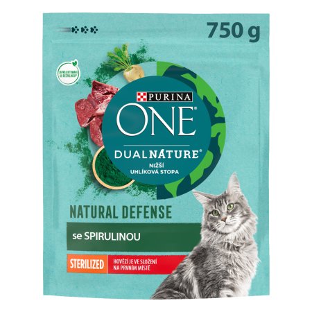 Purina One Dual Nature Sterilized Spirulina s hovädzím 750 g
