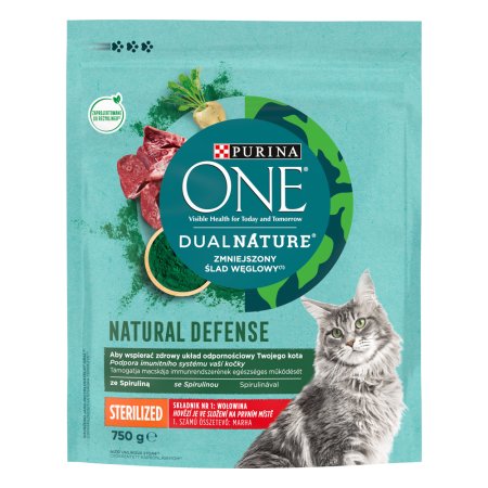 Purina One Dual Nature Sterilized Spirulina s hovädzím 750 g