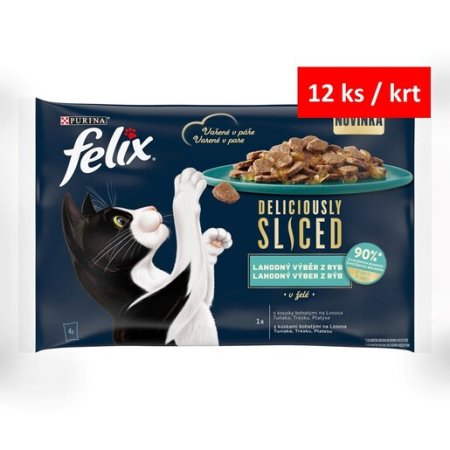 Felix Deliciously Sliced Multipack losos tuniak treska platesa v želé 4 x 80 g