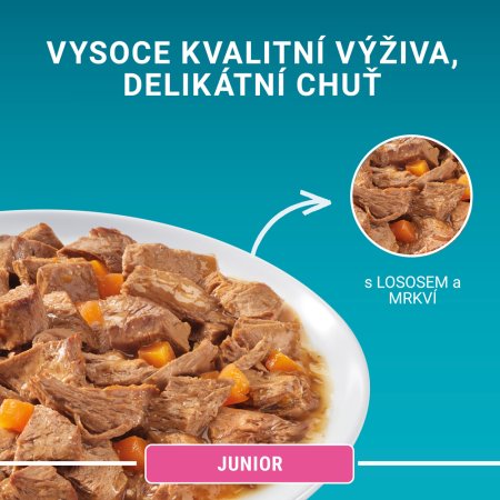 Purina One Multipack Junior minifiletky s lososom a mrkvou v šťave 4 x 85 g
