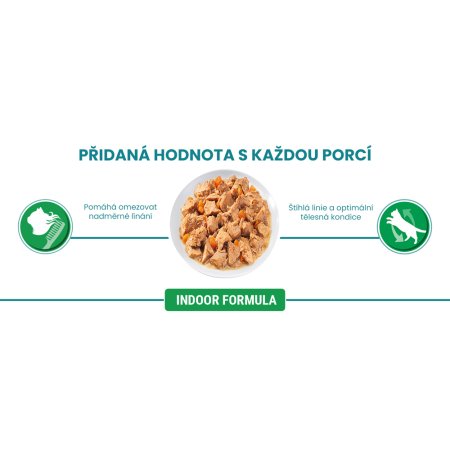 Purina One Multipack Indoor minifiletky s tuniakom a zelenými fazuľkami s teľacím a mrkvou v šťave 4 x 85 g