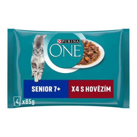 Purina One Multipack Senior minifiletky hovädzie s mrkvou 4 x 85 g