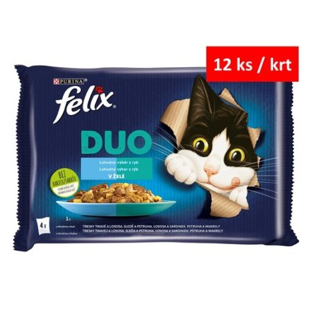 Felix Fantastic Duo Multipack treska a losos losos a sardinky sleď a pstruh pstruh a makrela 4 x 85 g