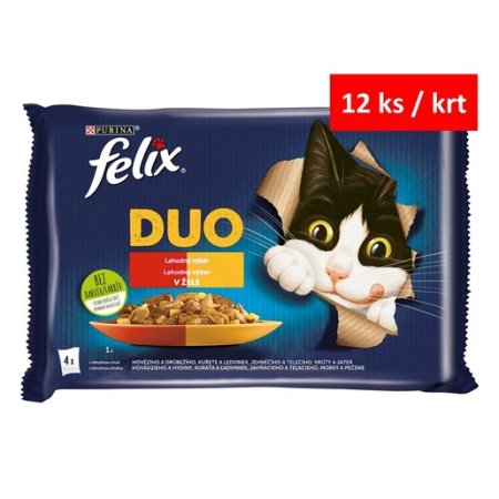 Felix Fantastic Duo Multipack kura a obličky hovädzie a hydinové morky a pečeň jahňacie a teľacie 4 x 85 g
