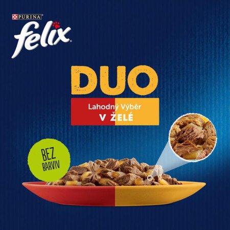 Felix Fantastic Duo Multipack kura a obličky hovädzie a hydinové morky a pečeň jahňacie a teľacie 4 x 85 g