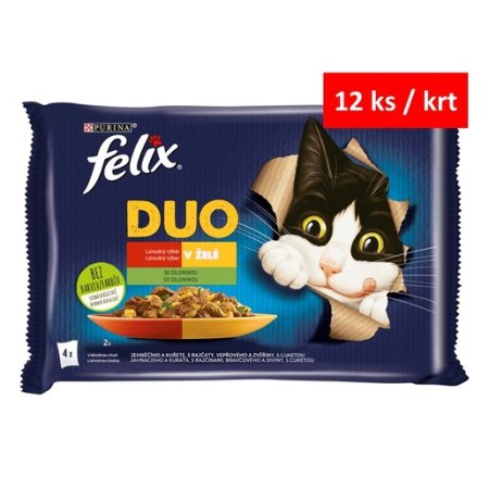 Felix Fantastic Duo Multipack jahňacie a kura s paradajkami bravčové a zverina s cuketou 4 x 85 g