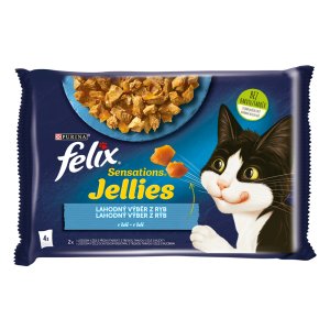 Felix Sensations Jellies Multipack s lososom a treskou v och. želé 4 x 85 g