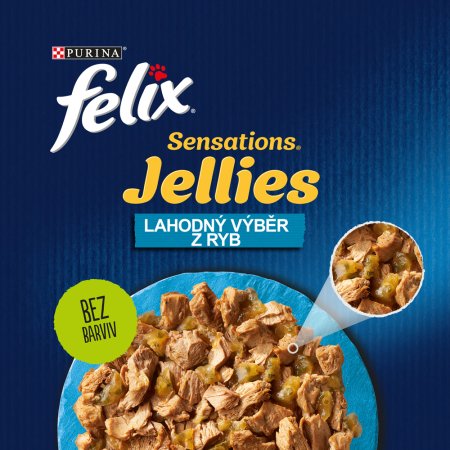 Felix Sensations Jellies Multipack s lososom a treskou v och. želé 4 x 85 g